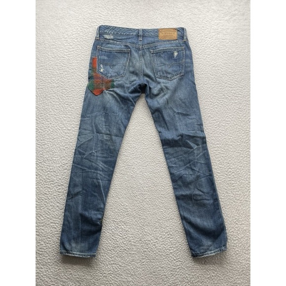 Polo Ralph Lauren Jeans Womens 29x29 Tag 25 Astor Boyfriend Slim Patch Distress - Picture 8 of 16